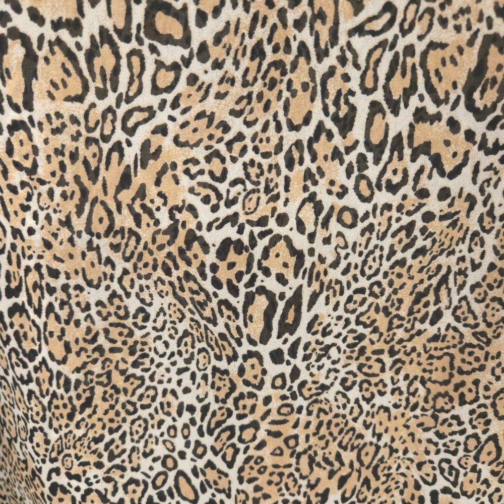 Chico's Button Down Chiffon Tunic Women 3 (XL) Tan Leopard Print Long Sleeve - Picture 8 of 8